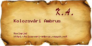Kolozsvári Ambrus névjegykártya